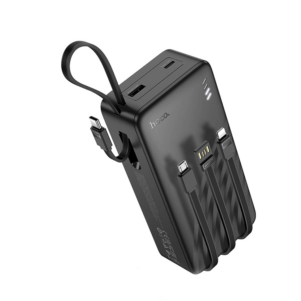 Аккумулятор мобильный hoco. модель J146B 30000мАч, 4 кабеля, черный - #3