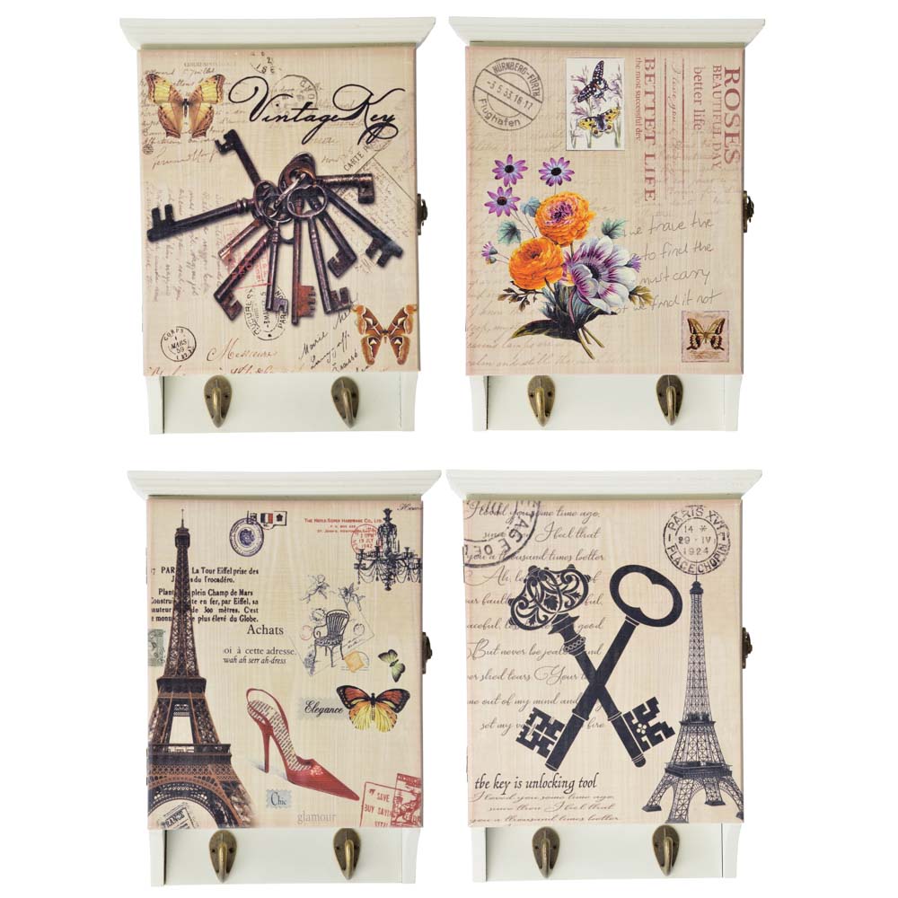 LADECOR Ключница "Франсе" с крючками 27х20х6,5см, МДФ, 4 дизайна, HL233 - #1