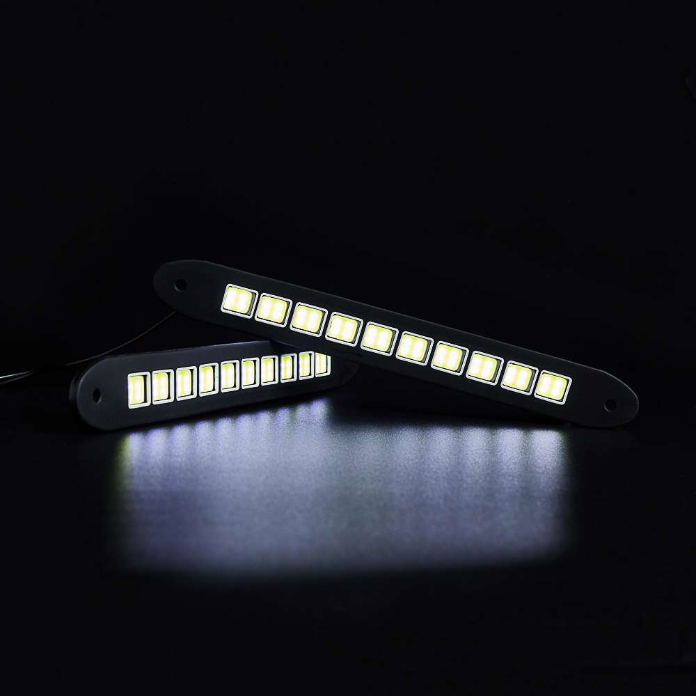 ЕРМАК Дневные ходовые огни, LED 28шт, метал. корп., 170мм, 12V, белый, 2шт. - #8