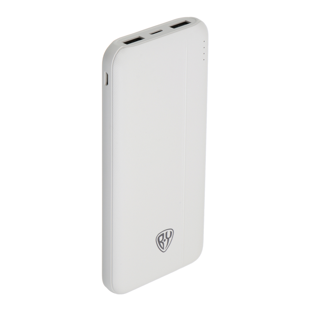 FORZA Аккумулятор мобильный, 10000мАч, 2xUSB-A, 1xUSB-C, 1xMicro-USB, ребристый, 10W, белый - #1