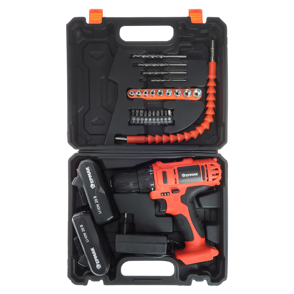 ЕРМАК Набор электроинструмента 29 предметов, шуруповерт 20В (2А*ч, 2шт, 35Н*м) (ONE) - #12