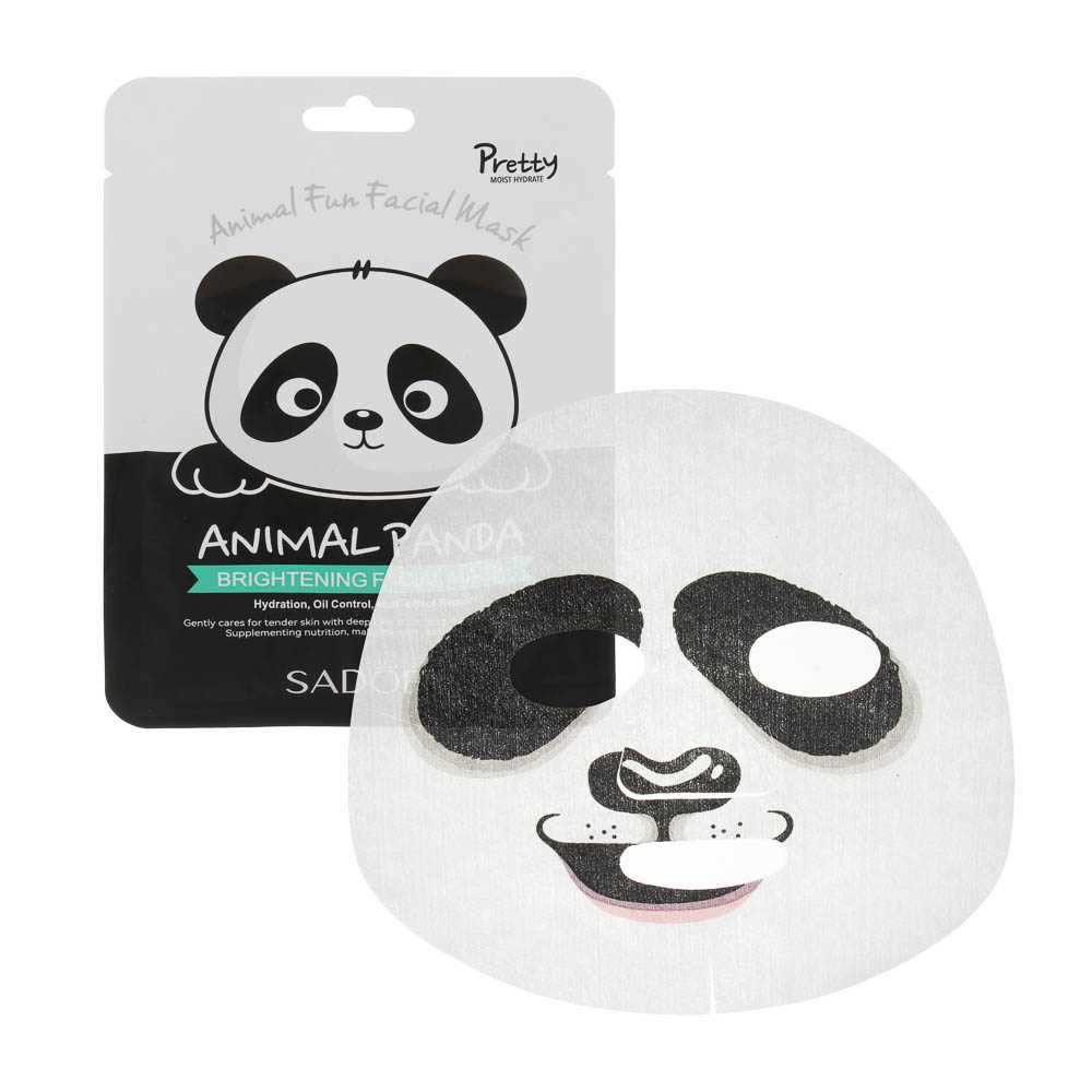 Маска для лица сияние кожи с принтом забавная панда тм Sadoer, 25гр - #2