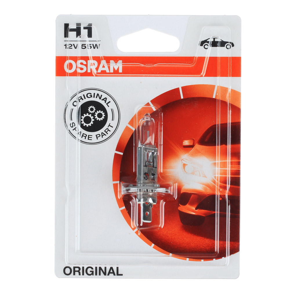 Автолампа галогеновая OSRAM H1 12V, 55W, P14.5s, блистер, 1 шт. - #1