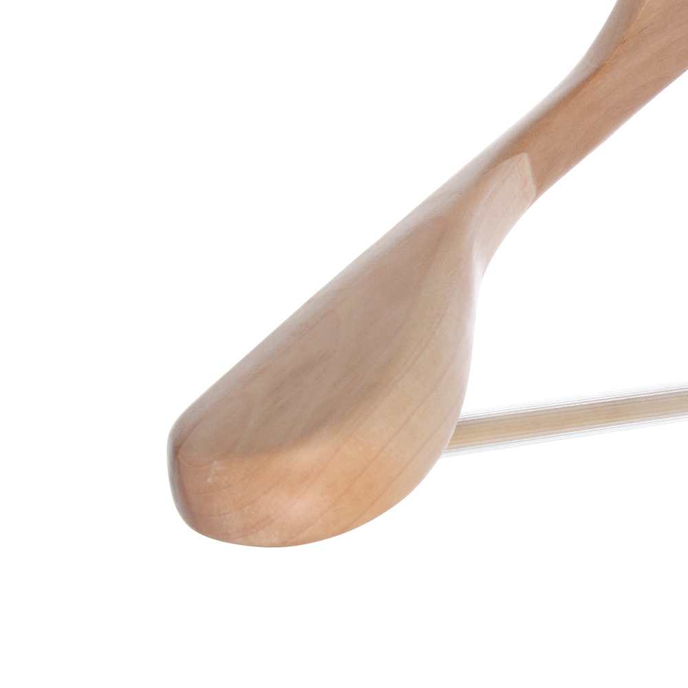 Вешалка для одежды тм VETTA, 45x5,5см, деревянная, широкие плечи, хром, цвет светлое дерево - #3