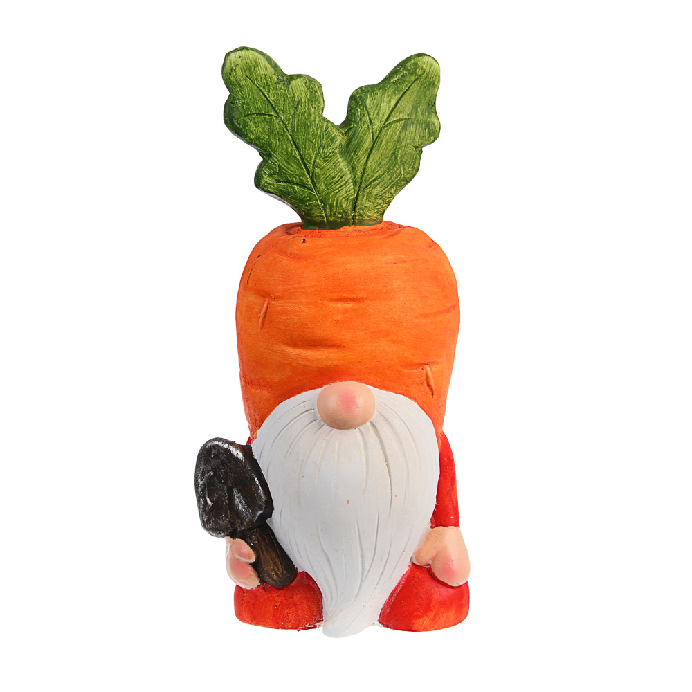 Фигурка садовая "Морковный гном" тм INBLOOM, 19х17х40см, магнезия - #1