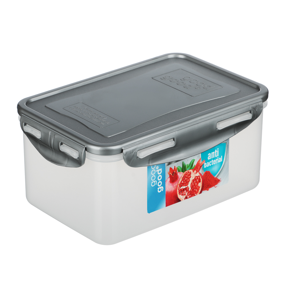 Контейнер герметичный для СВЧ с защелками, 1,5л, 205х135х90мм, пластик - #8