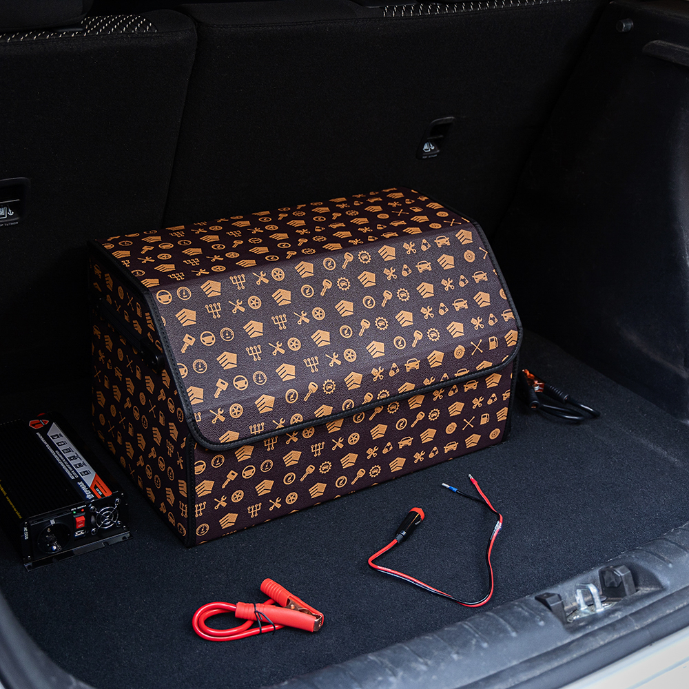 NG Органайзер багажника, 50х30х30 см, экокожа, Premium, коричневый - #9