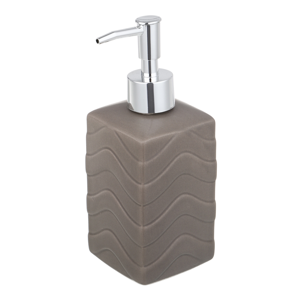 VETTA Дозатор для жидкого мыла, керамика, 18x7x7 см, волны, серый - #4