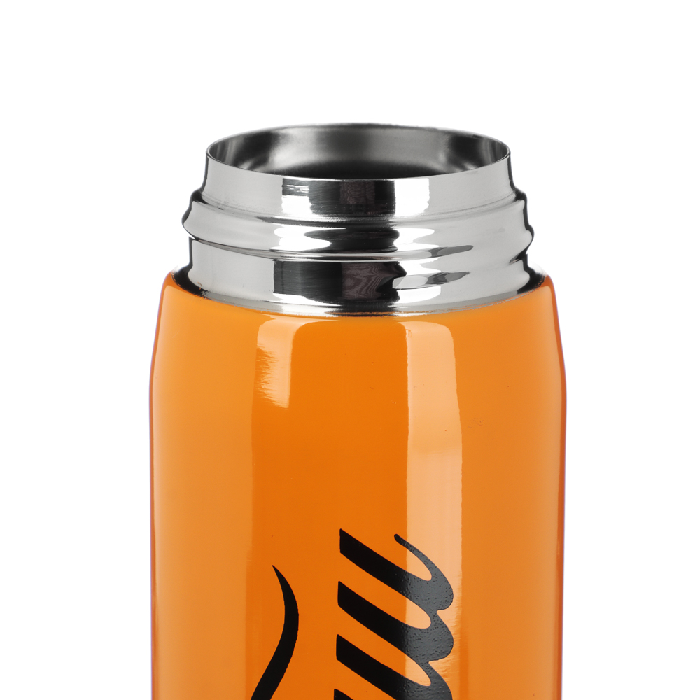 РЫЖИЙ Термос-кружка с крышкой на защелке 450мл, нерж.сталь - #9