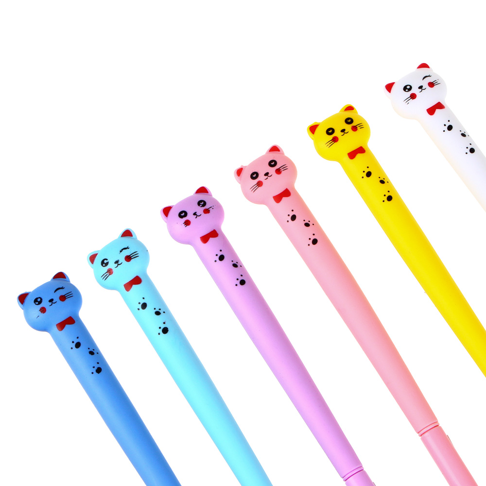 Ручка гелевая, наконечник в форме котика, мягкий корпус, 16см, пластик - #4