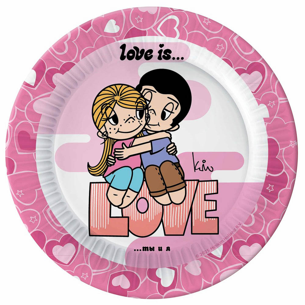 Love is…Набор бумажных тарелок, 6 шт d=180 мм - #2