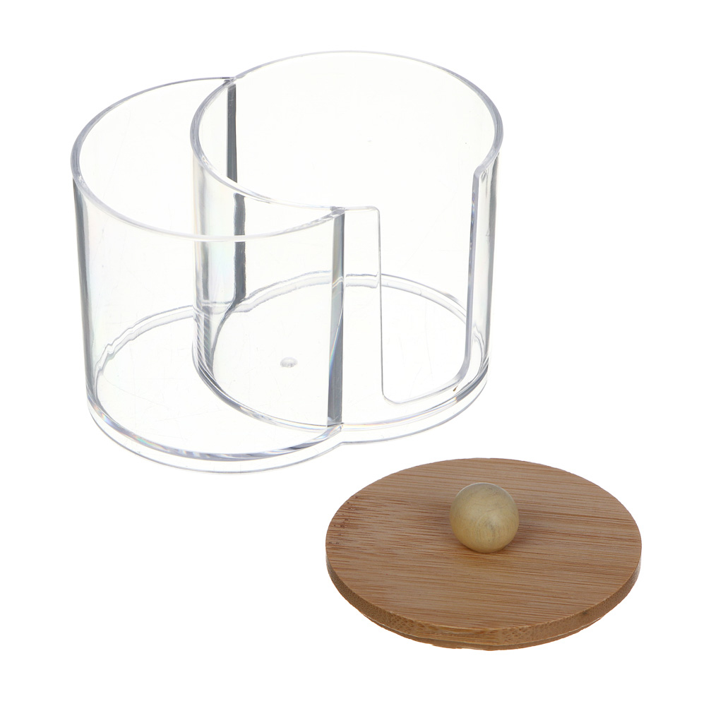 ЮНИLOOK Органайзер двойной с бамбуковой крышкой, 13,5х7,6х10,2см, PS, бамбук, ВЗ24-29 - #2