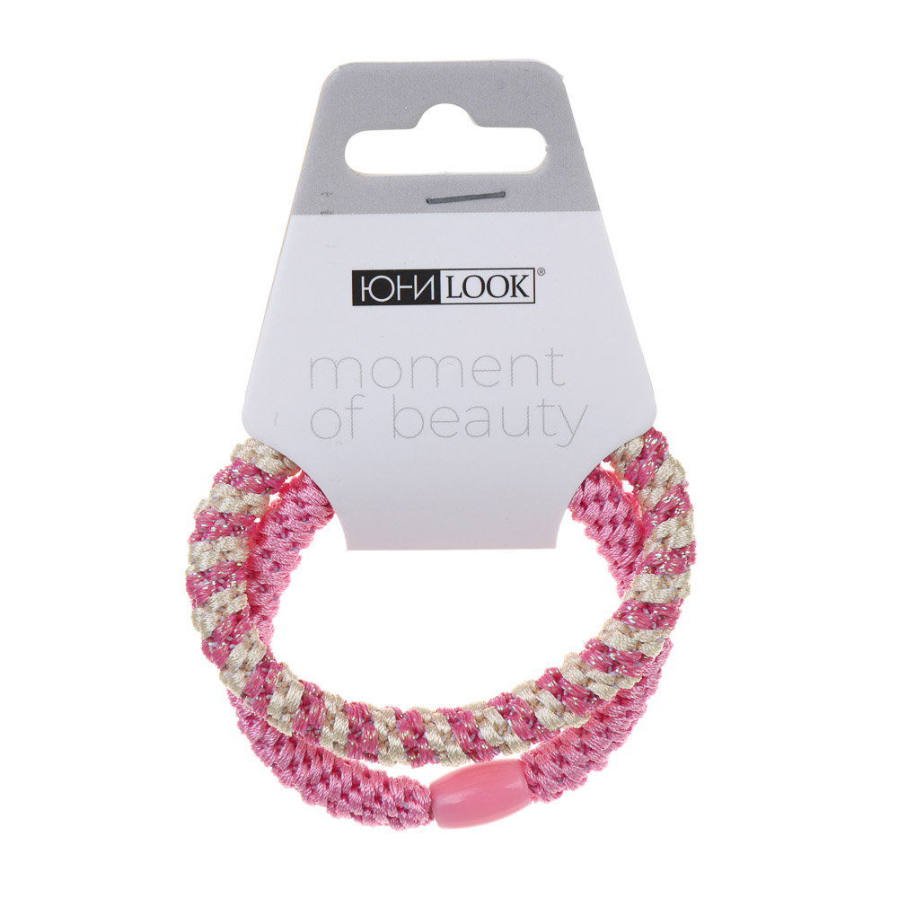 ЮНИLOOK Резинки детские для волос 2шт, полиэстер, 5,5см, 4 сочетания цветов #2 - #5