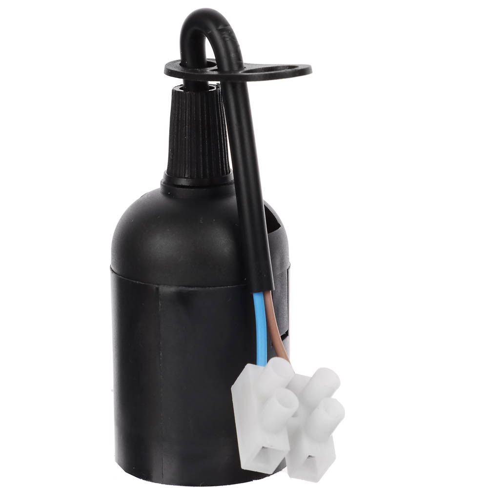 Патрон Е-27 ЭРА подвесной с клеммной колодкой, пластиковый, черный - #1