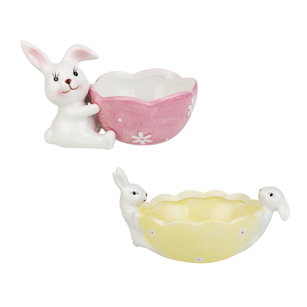 Конфетница тм LADECOR "Кролики" 11x16x9 см, 2 цвета - #1