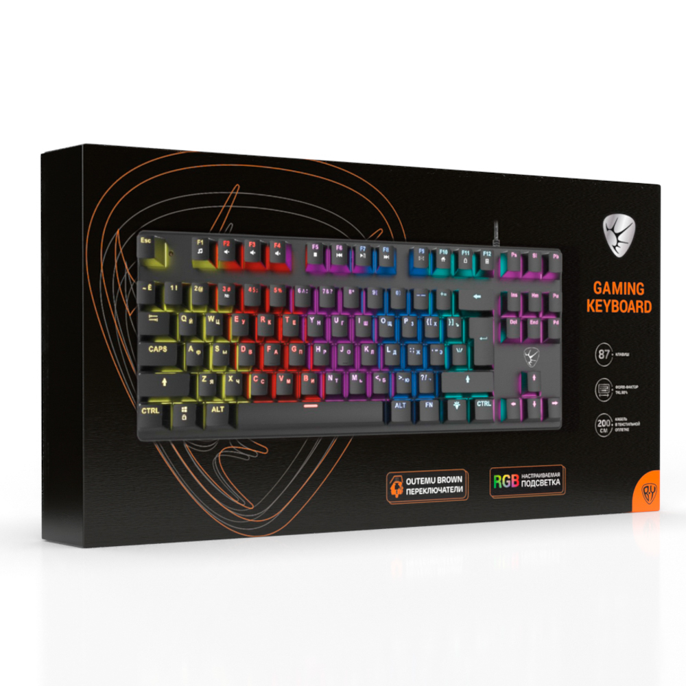 Игровая клавиатура проводная Buckler BY TKL механическая, 87 кл., Outemu "Brown", RGB, 2м - #2