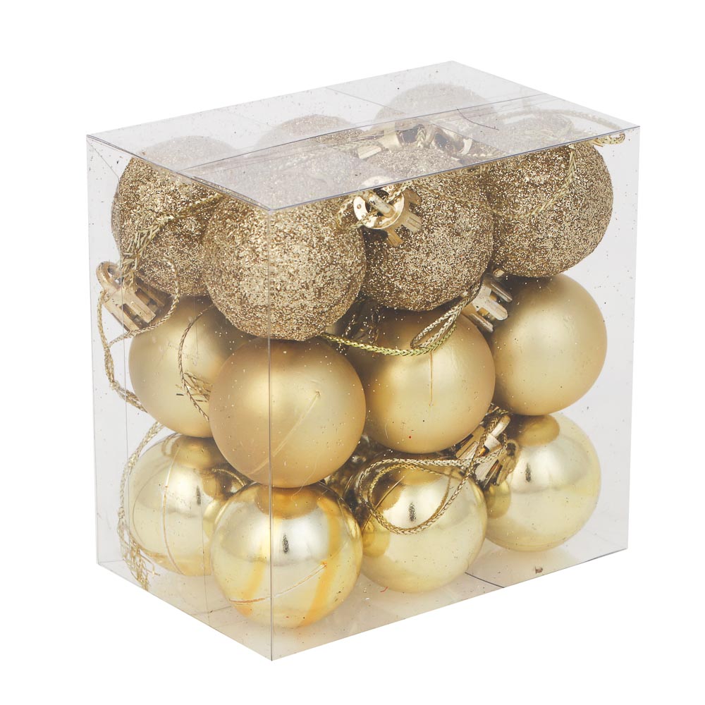 СНОУ БУМ Набор шаров 3 см, 18 шт, золото, 26-98 - #3