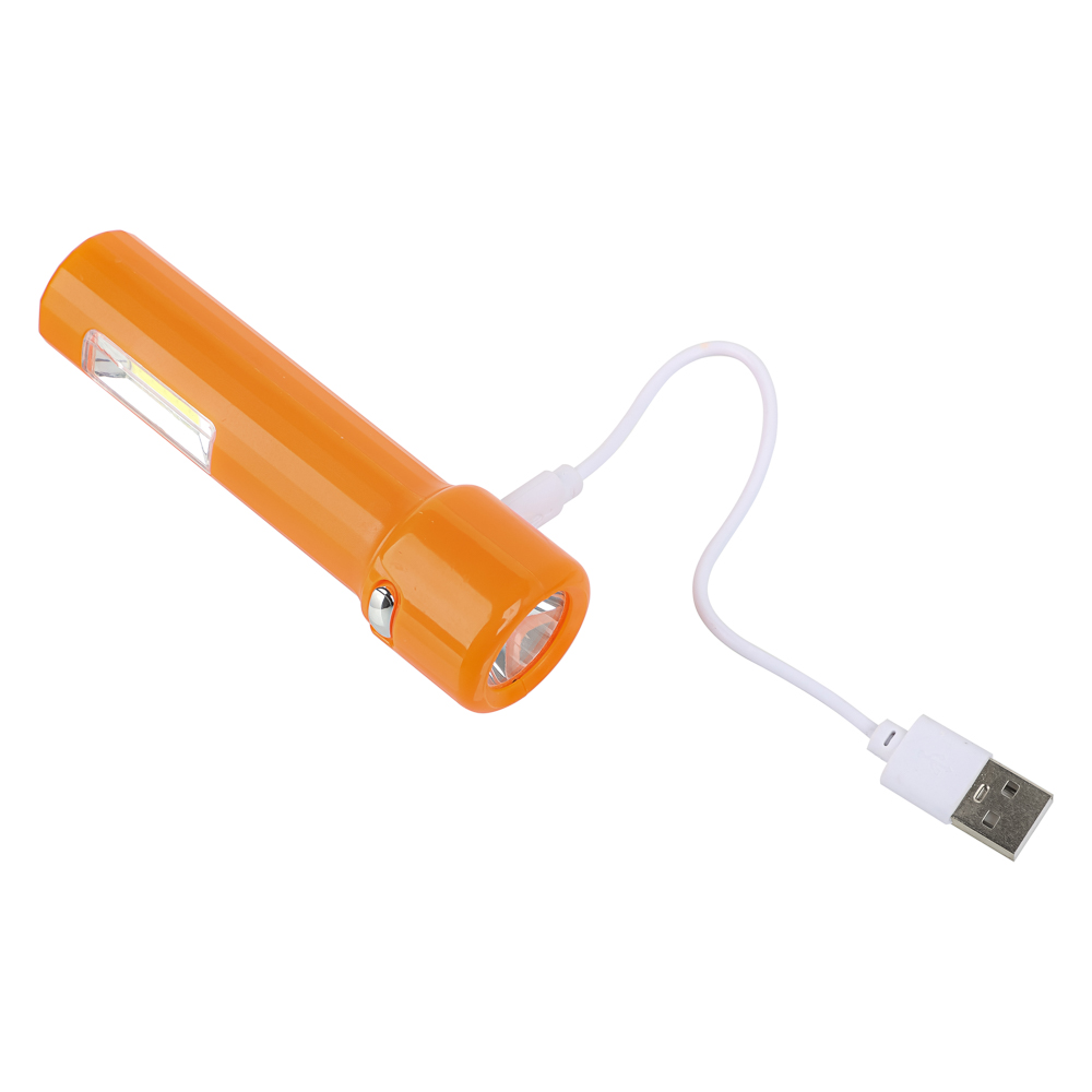 Фонарь ручной тм ЕРМАК, 400 мАч, 107х30 мм, 4 режима, LED СОВ, USB, пластик - #7