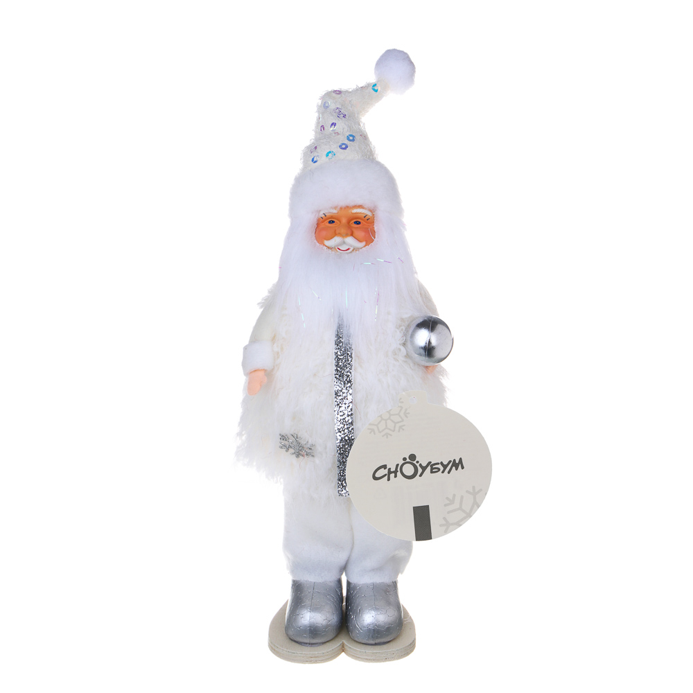 СНОУ БУМ Сувенир Санта 10x7x26 см, полиэстер, белый, 2 вида - #8