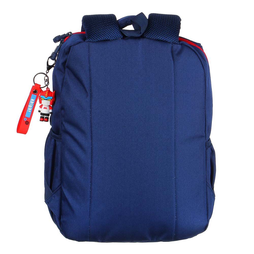 Рюкзак подростковый 40x30x14,5см, 1 отд., 4 карм., аппликации в форме лица, ножки, ПЭ, синий/красный - #4