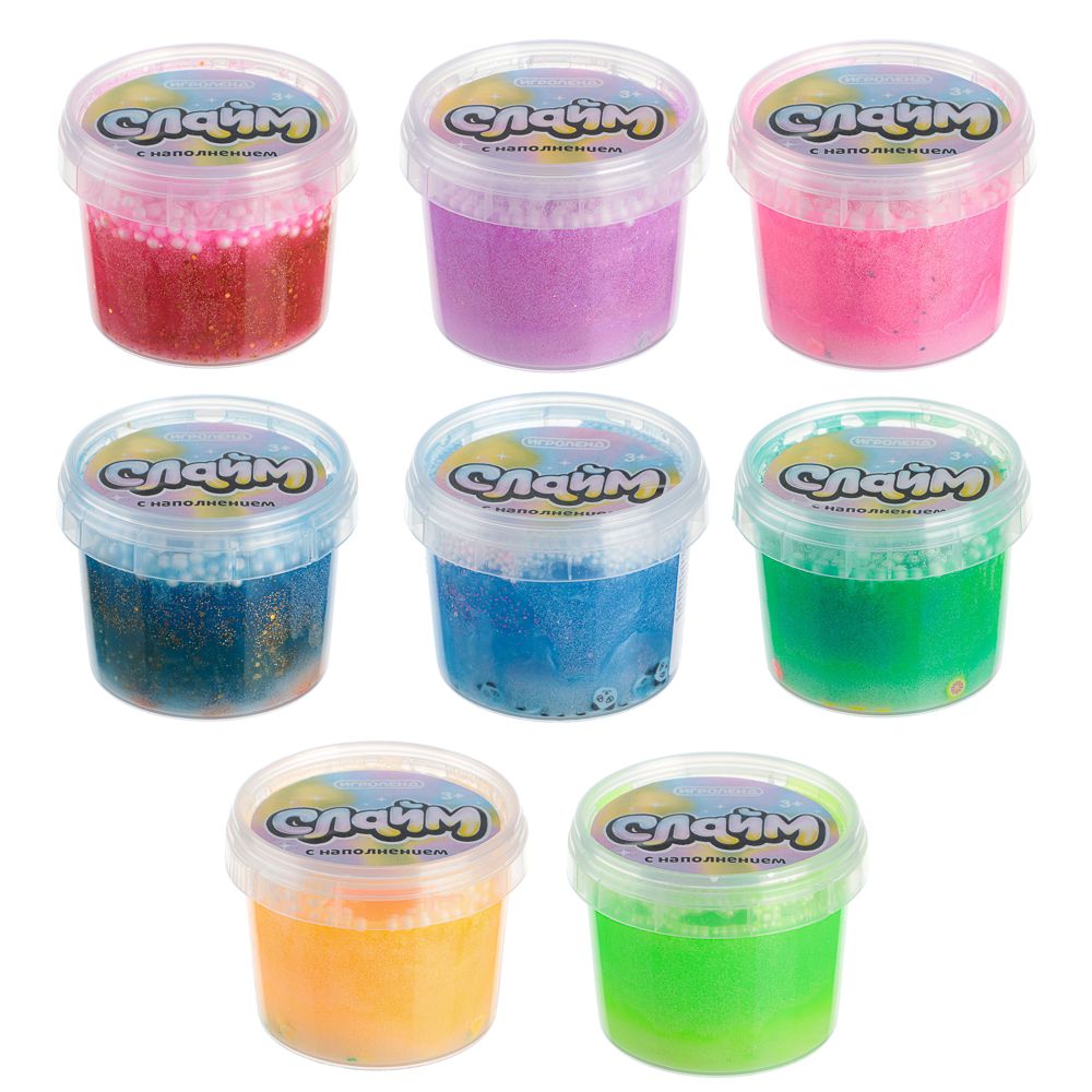 ИГРОЛЕНД Игрушка Слайм с наполнением, 100 гр, 8 дизайнов - #1