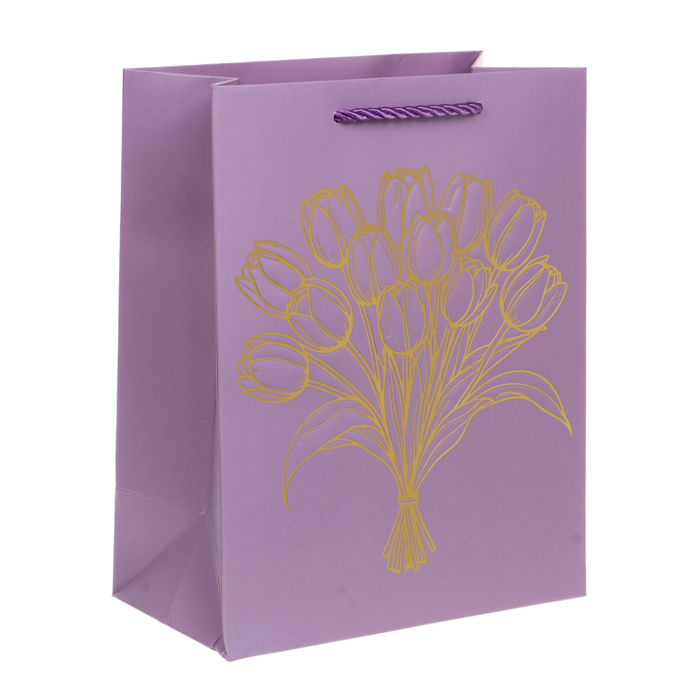 Пакет подарочный бумажный тм LADECOR M 18x23x10 см, "Цветы" арт 1, 4 дизайна - #2