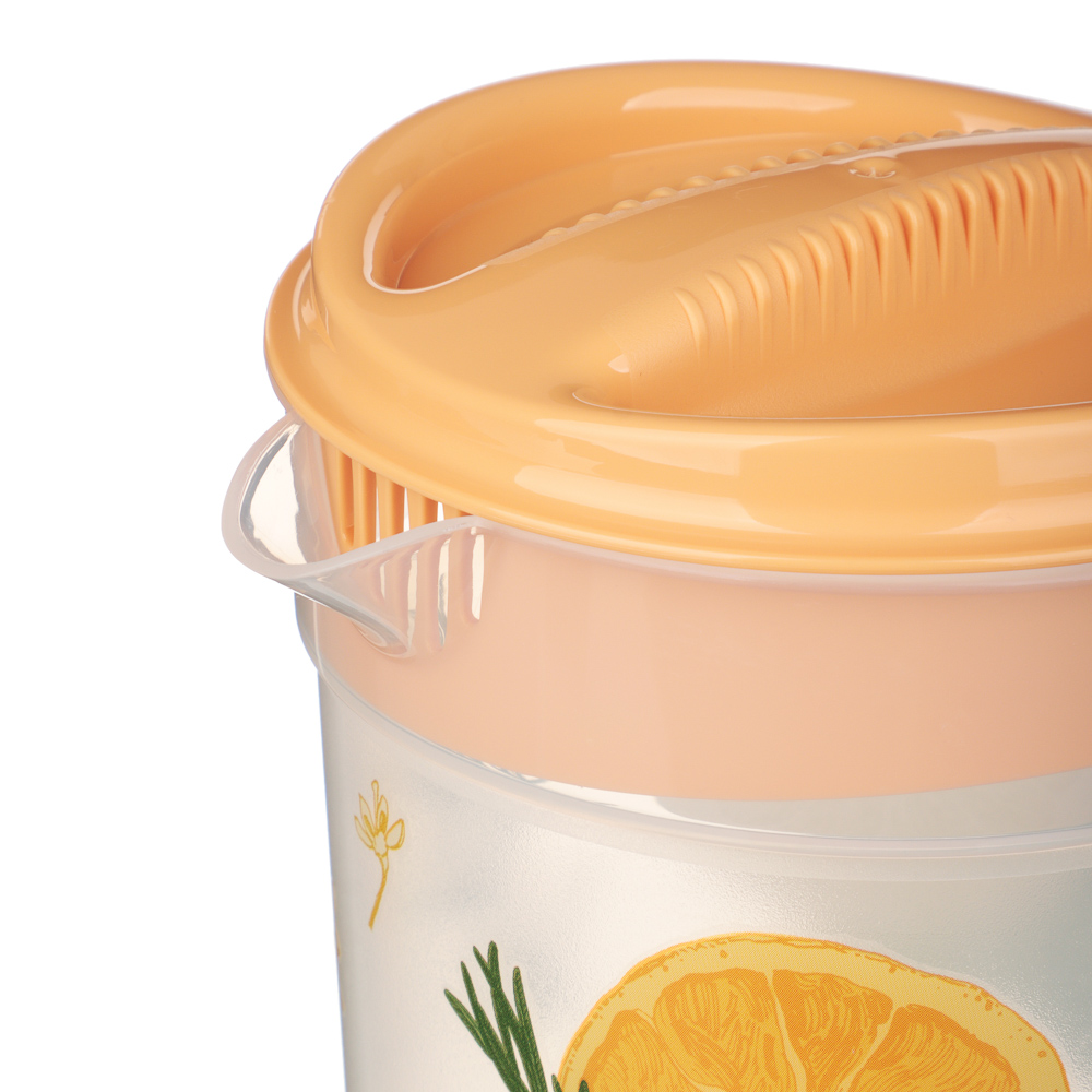 Кувшин 1,5л с крышкой, с декором, пластик - #3