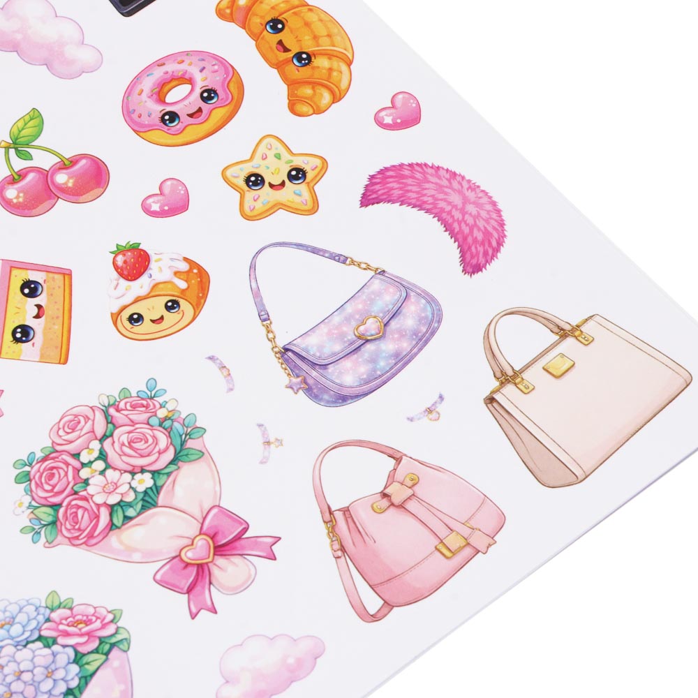 ХОББИХИТ Скетчбук для творчества с трафаретами, 20 л, картон, пластик, наклейки, 15х19х2см - #11