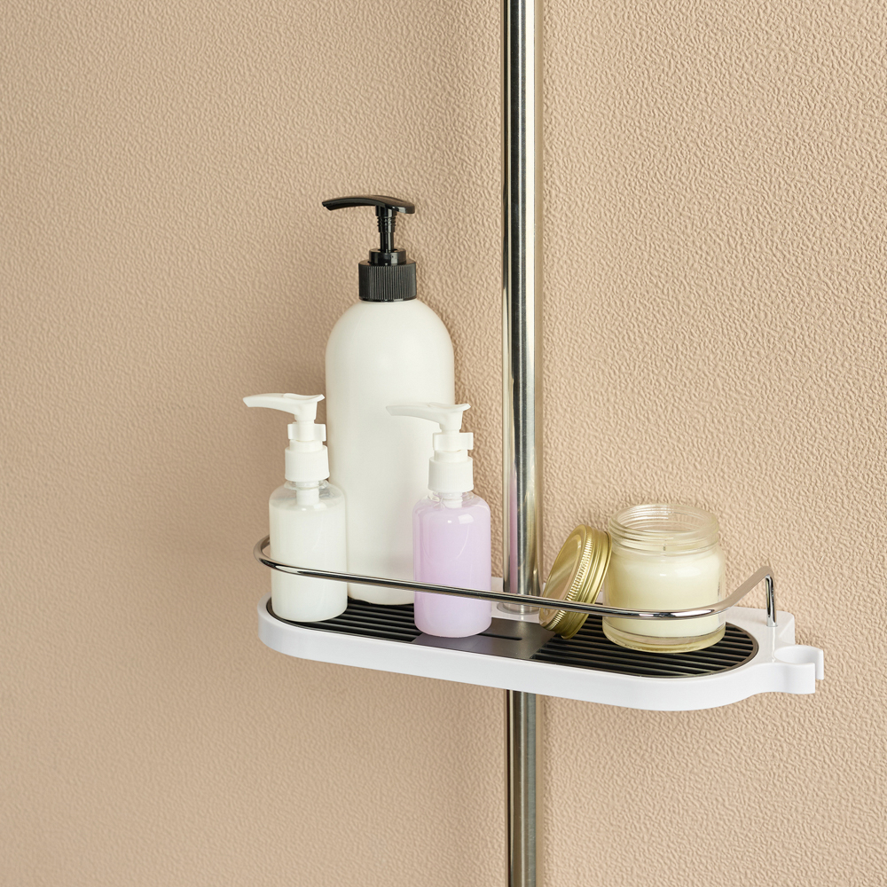 VETTA Полка на душевую стойку с держателем душа, 305*125*55мм, универсал.диаметр - #4