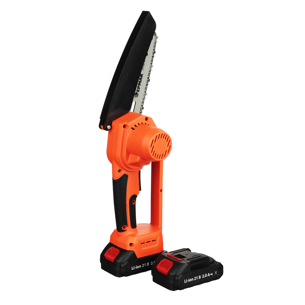 ЕРМАК Электропила аккумуляторная, 2АКБ, шина 150мм, бесщеточная, пластик.кейс, 2.0А*ч Li-ion - #7