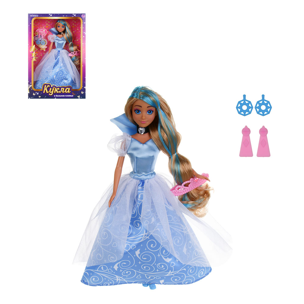 ИГРОЛЕНД Кукла в бальном платье, 28 см, PVC, ABS, полиэстер, 22х6х32,5 см, 2 дизайна - #1