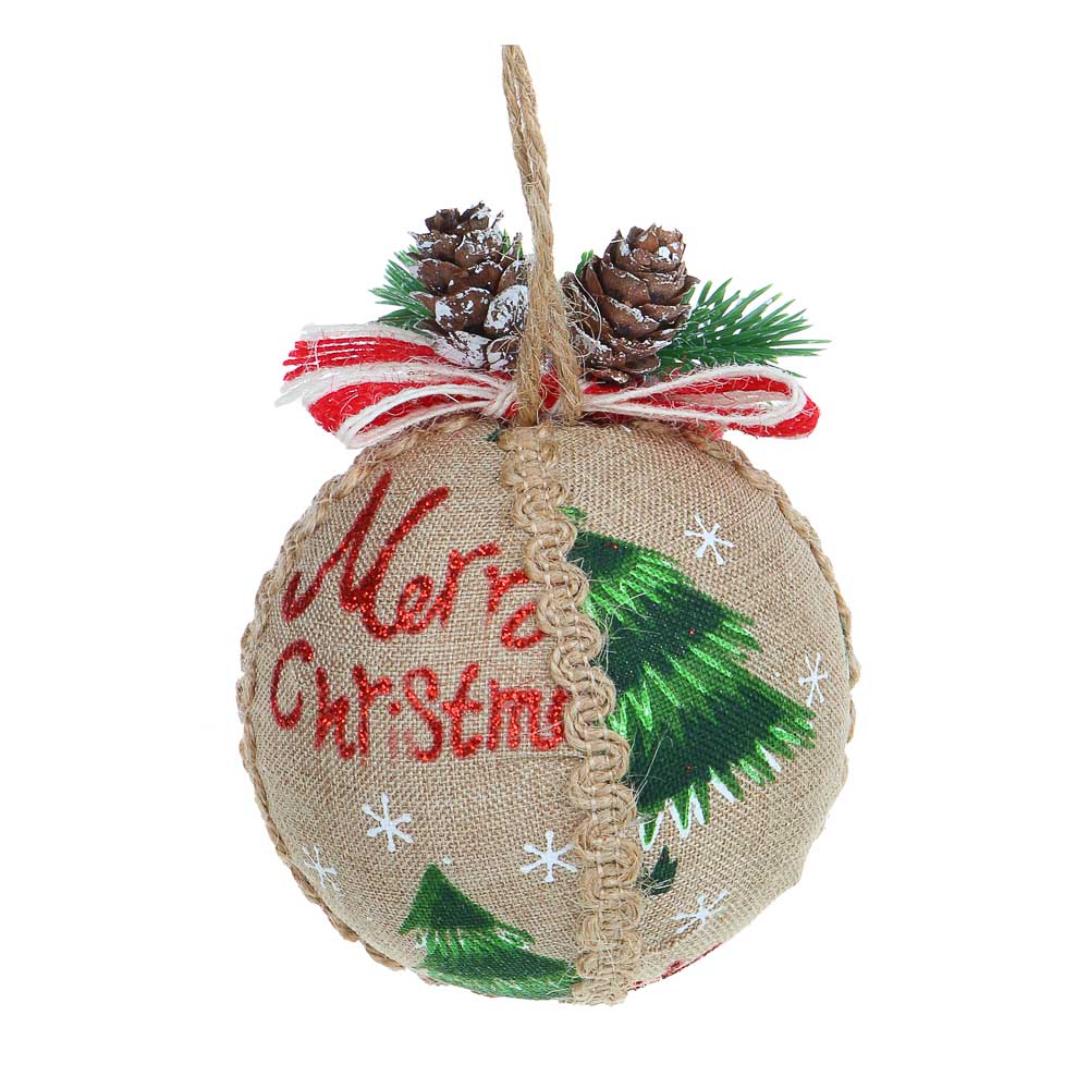 Подвеска Сноубум "Рождественский шар" с декором из хвои - #3