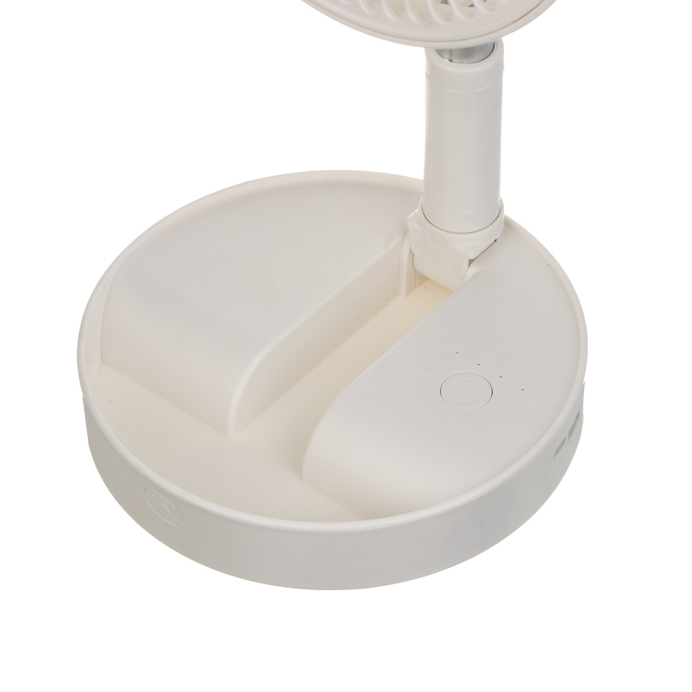 Вентилятор складной тм LEBEN 3Вт, 4 режима, диаметр 20см, 3.7в/2400мАч, USB-кабель, белый - #9