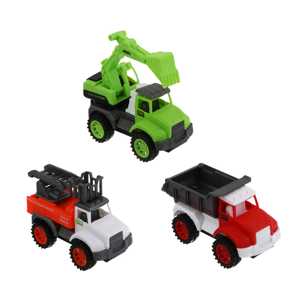 ИГРОЛЕНД Набор машинок 3 шт "Службы города", РР, РVC, 18х6х21 см, 2 дизайна - #3