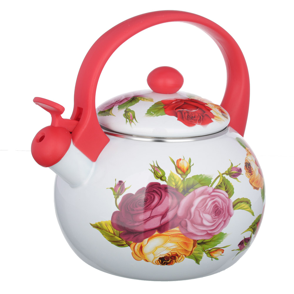 Чайник эмалированный со свистком VETTA "Цветы", 2,2 л - #3