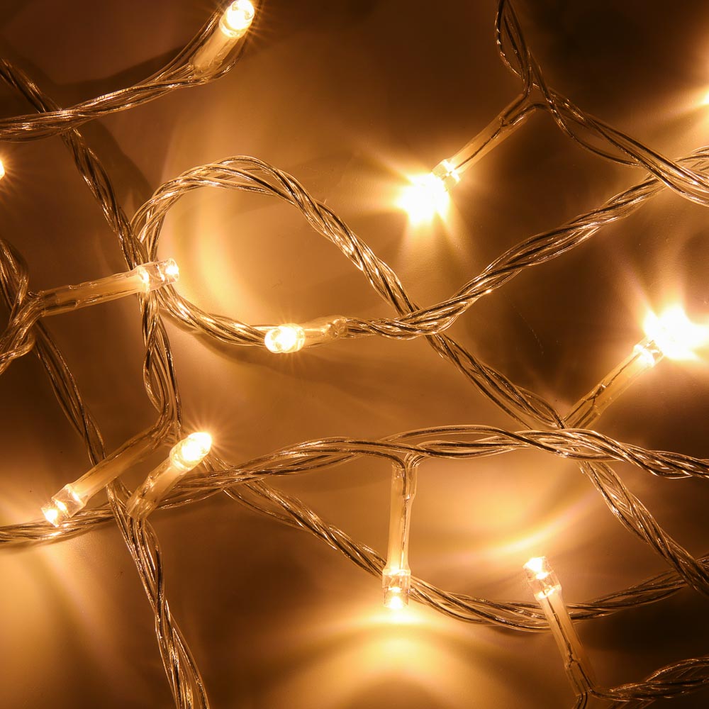СНОУ БУМ Гирлянда эл. вьюн, 30м, 240LED, шампань, 8 режимов, ПВХ прозрачный, коннектор, 220В - #1