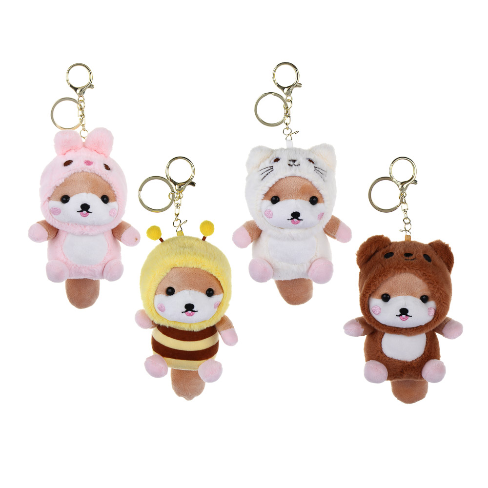 ИГРОЛЕНД Игрушка мягкая "Зверята в нарядах" на подвесе, 12 см полиэстер, 4 диз. - #1