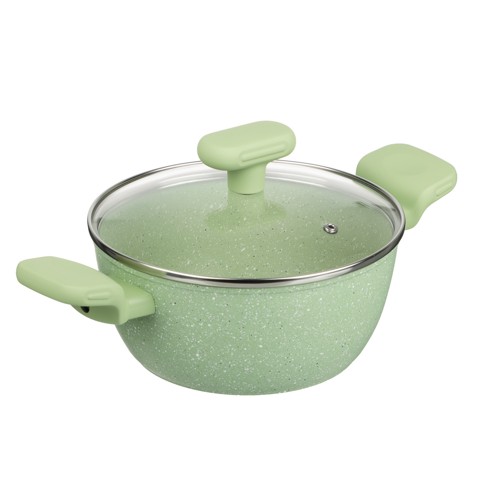 SATOSHI Эмери Набор 4 пр., сотейник 28см, кастрюля+крышка 20см, а/п покр, индукц, бамб. лоп., 3 цв. - #11