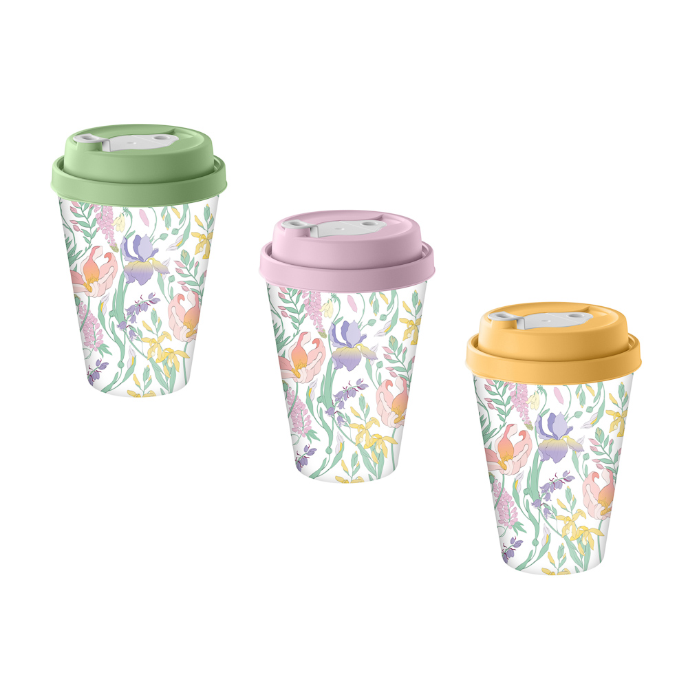 Ботаника Стакан с крышкой и клапаном 420мл, пластик, 3 цвета - #1