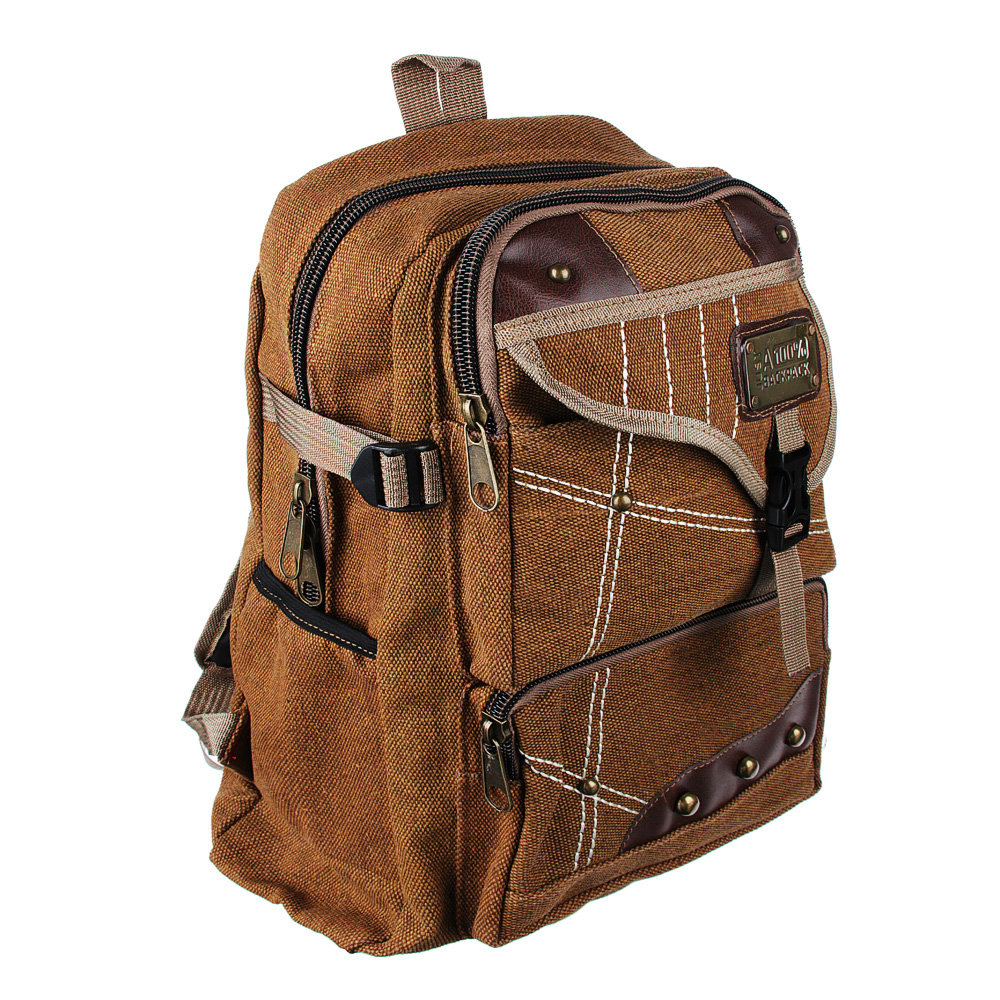 Рюкзак подростковый 41x31x15см, мягкий, 1 отдение на молнии, 4 кармана, металл, 2 цвета - #3