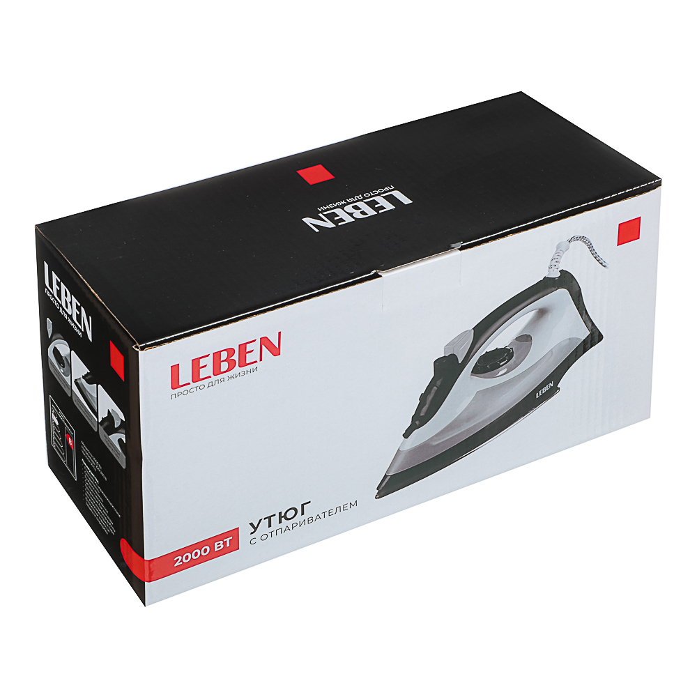 LEBEN Утюг с отпаривателем 2000 Вт, подошва - нерж. сталь, ES-5078 - #9