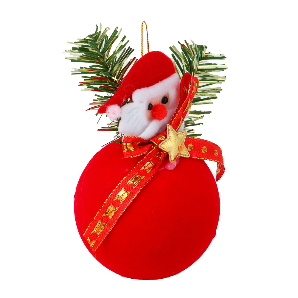 Украшение декоративное Сноубум подвесное шар "Санта", 8x14 см - #2