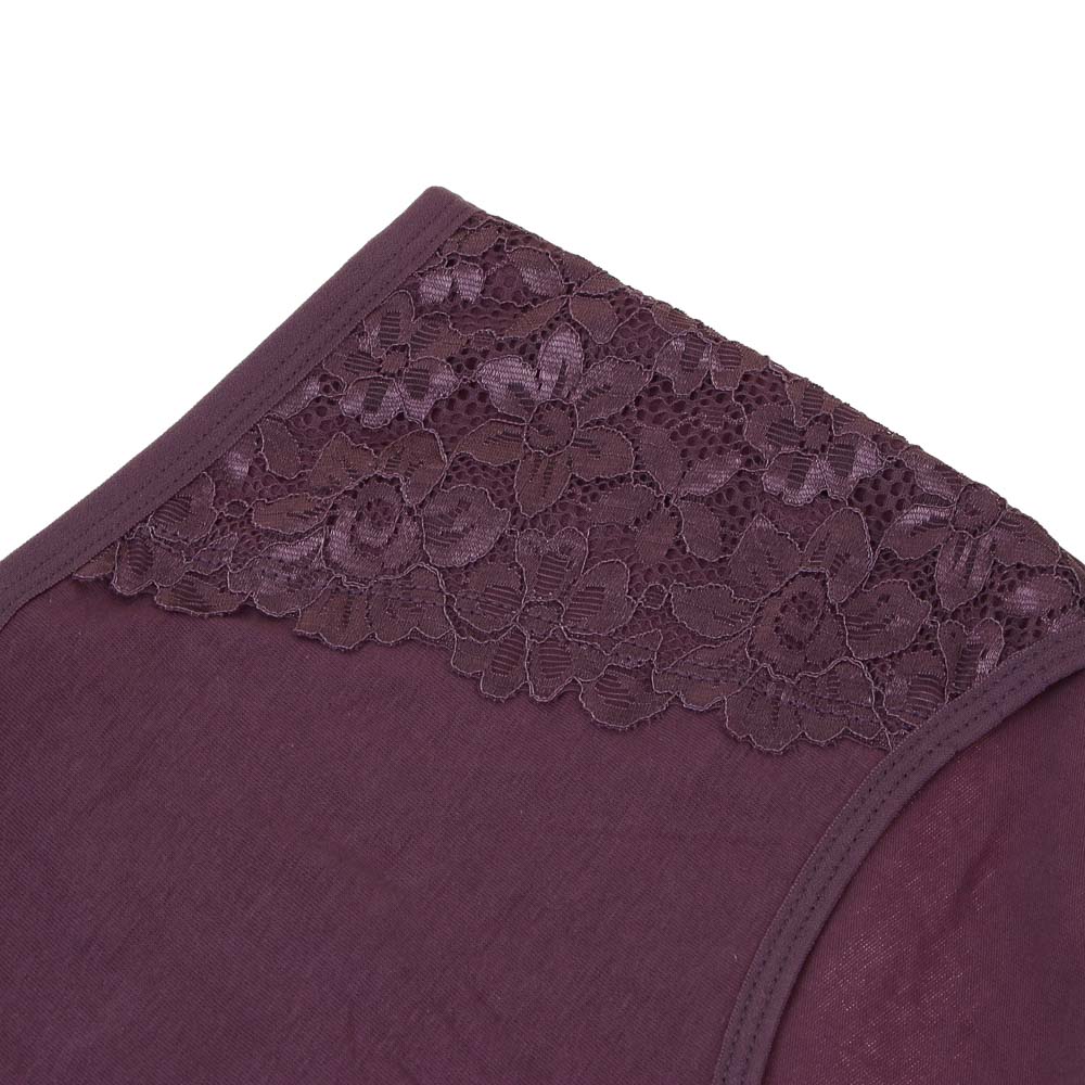 GALANTE Трусы женские макси с декором, р.54, 95%хлопок, 5%спандекс, сливовый, НБ25-14 - #2