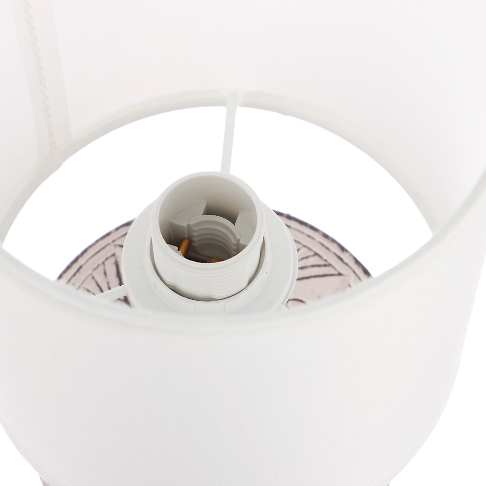 BY Светильник переносной настольный Перей, 40Вт, 20,5 см, E14, 230В, керамика,текстиль,белый/бежевый - #4