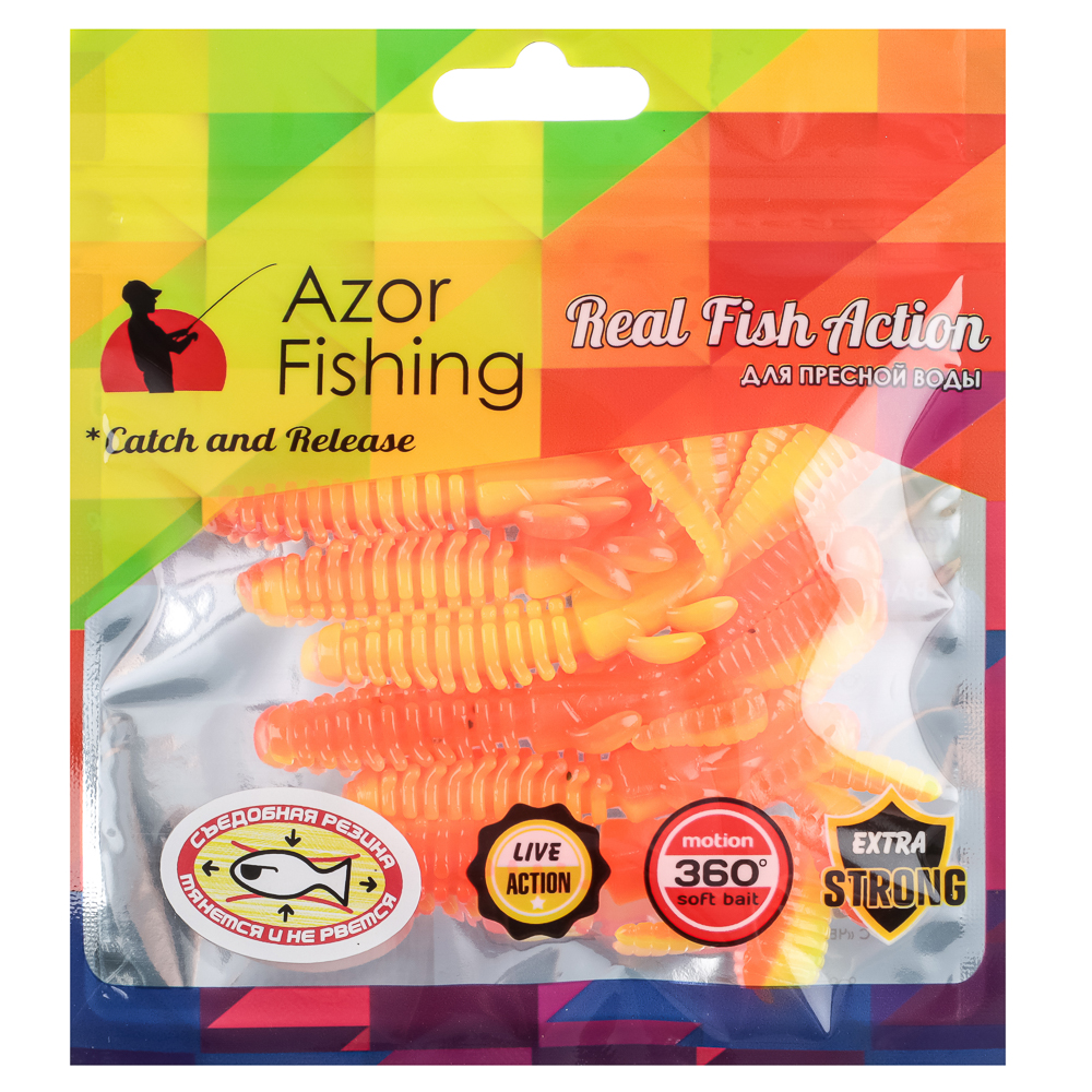 AZOR FISHING Набор силиконовых приманок "Кальмар" плавающая, съедобная, 75мм, 5шт, 5 цветов - #10