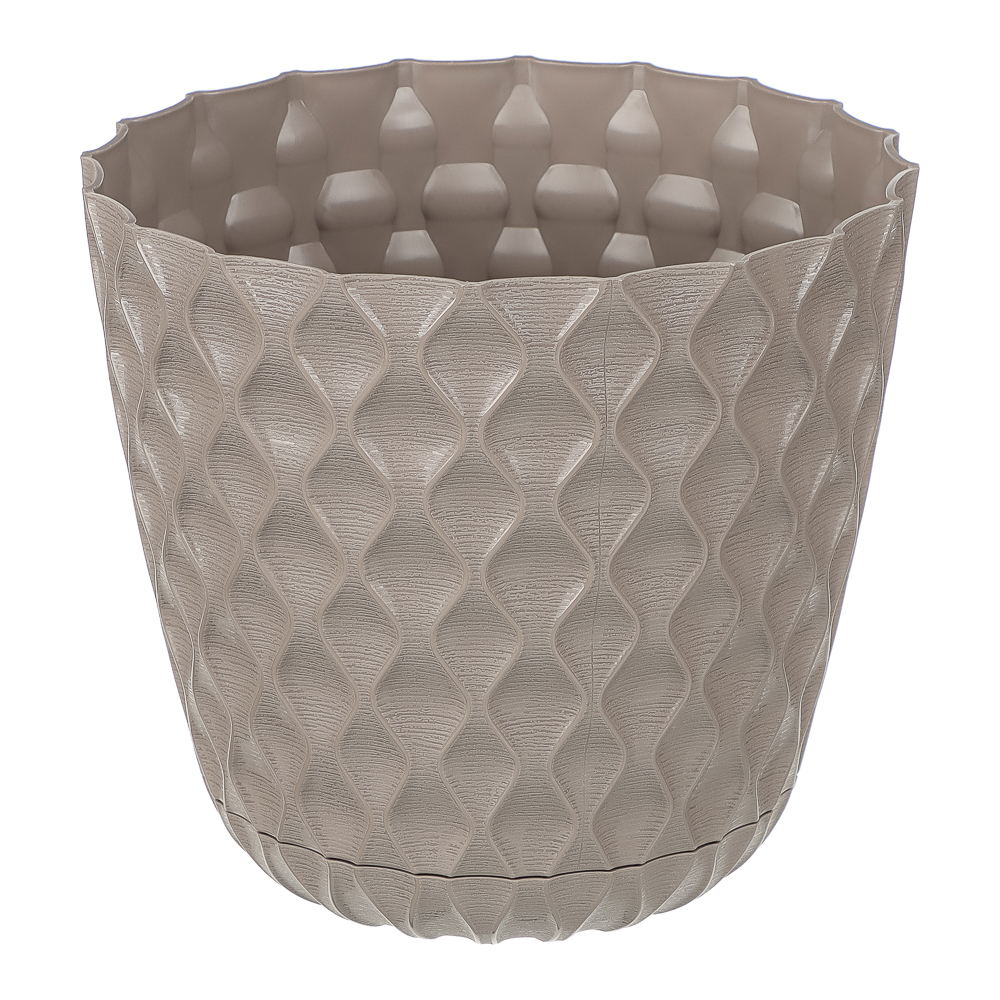 Горшок для цветов с поддоном "Wave", 2.5 л, d=17.5 см, микс цветов - #1