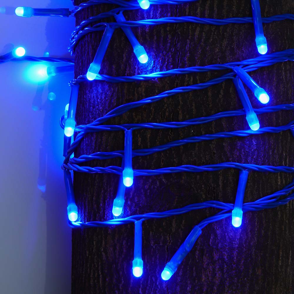 СНОУ БУМ Гирлянда эл. вьюн 10м, 100LED, синий, 8 режимов, ПВХ синий, 220В - #5