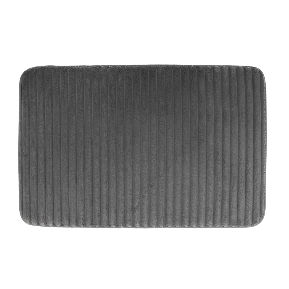 Коврик для ванной комнаты  тм VETTA Talli, ворсовый полосатый, фланель 220г/м², 80х50см, серый - #1