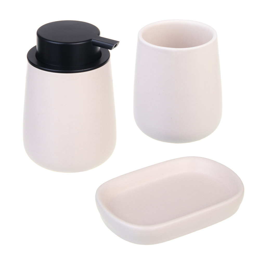 VETTA Стакан для ванной комнаты, 400 мл, 10,4x9x9 см, керамика, "Космос", бежевый - #4