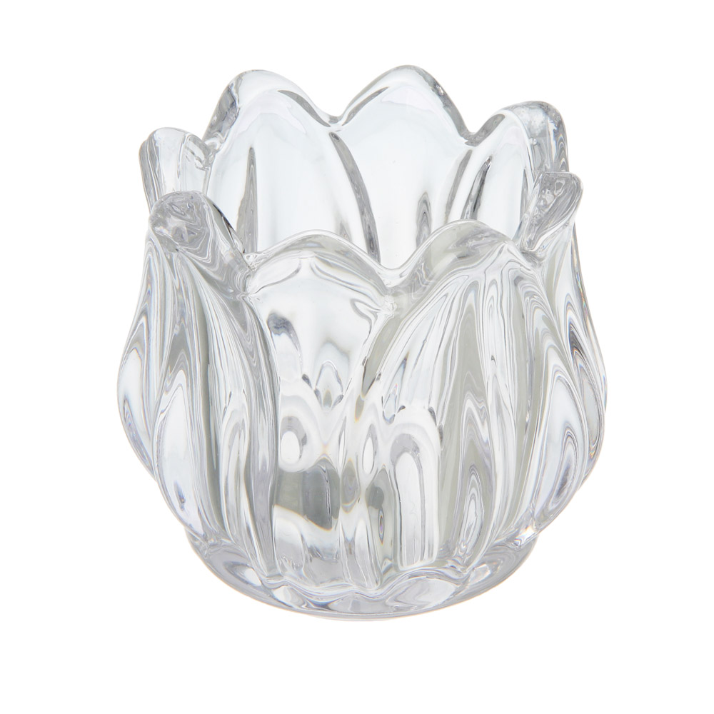 Подсвечник тм LADECOR "Цветок тюльпана" стеклянный, 7x7x6,7 см - #3
